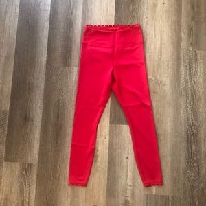 Red IVL scallop leggings